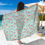 Pastel Cupcake Pattern Print Beach Sarong Wrap