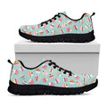 Pastel Cupcake Pattern Print Black Running Shoes