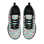 Pastel Cupcake Pattern Print Black Sneakers