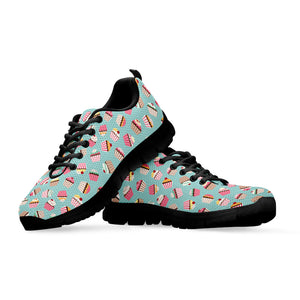 Pastel Cupcake Pattern Print Black Sneakers