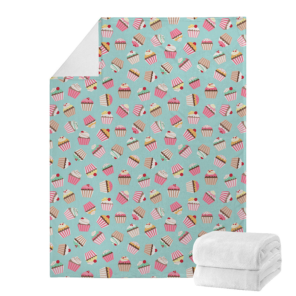 Pastel Cupcake Pattern Print Blanket