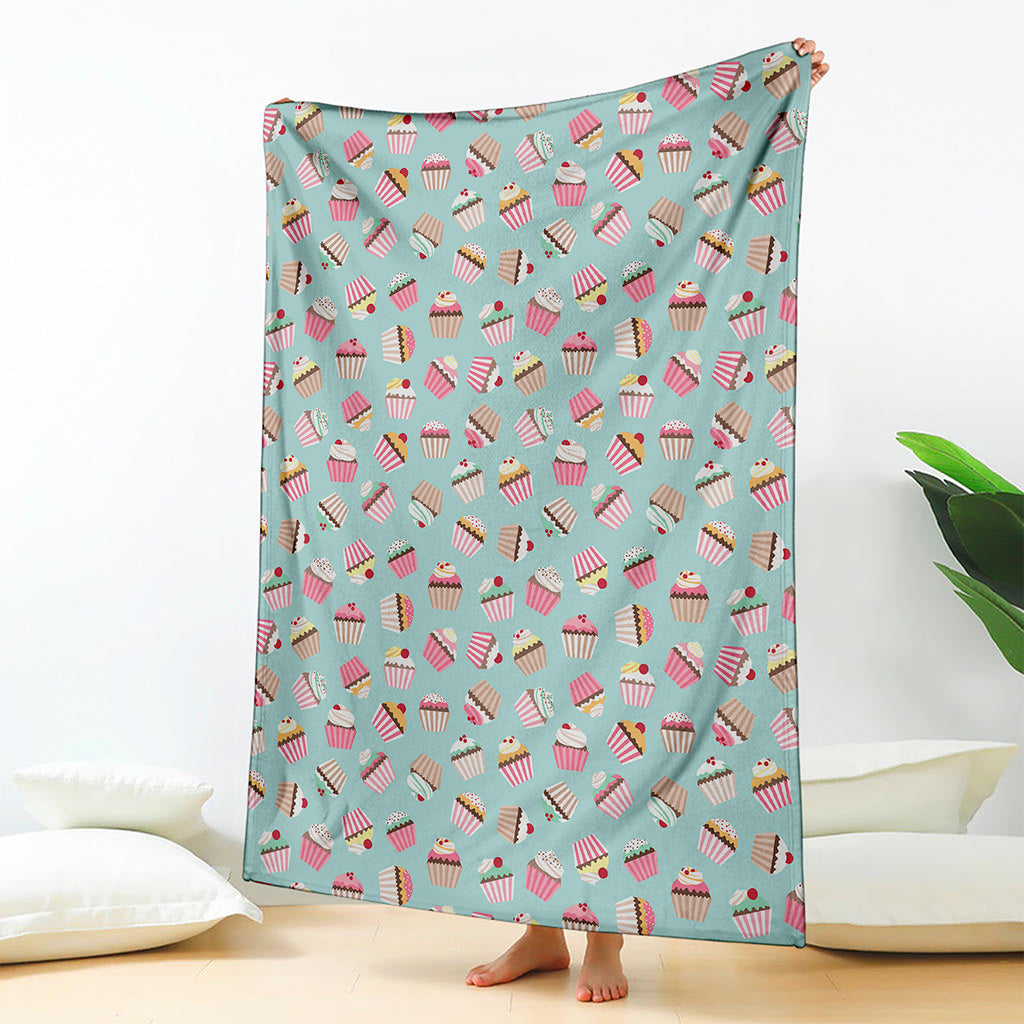 Pastel Cupcake Pattern Print Blanket