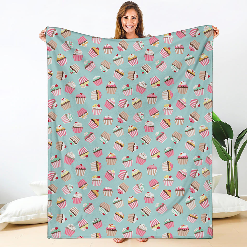 Pastel Cupcake Pattern Print Blanket