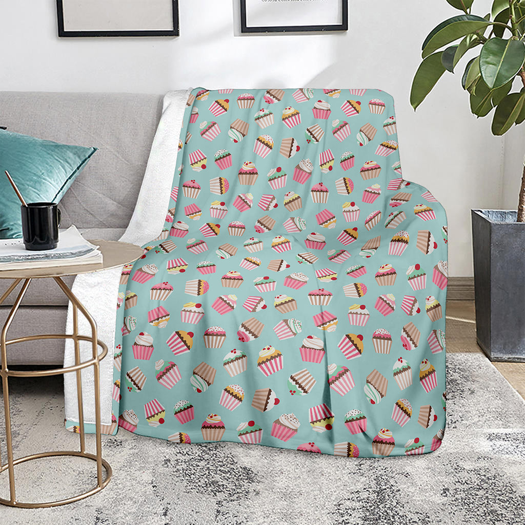 Pastel Cupcake Pattern Print Blanket