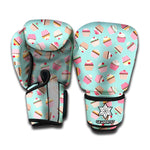 Pastel Cupcake Pattern Print Boxing Gloves