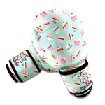 Pastel Cupcake Pattern Print Boxing Gloves