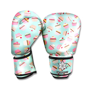 Pastel Cupcake Pattern Print Boxing Gloves