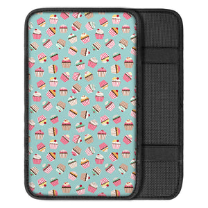 Pastel Cupcake Pattern Print Car Center Console Cover