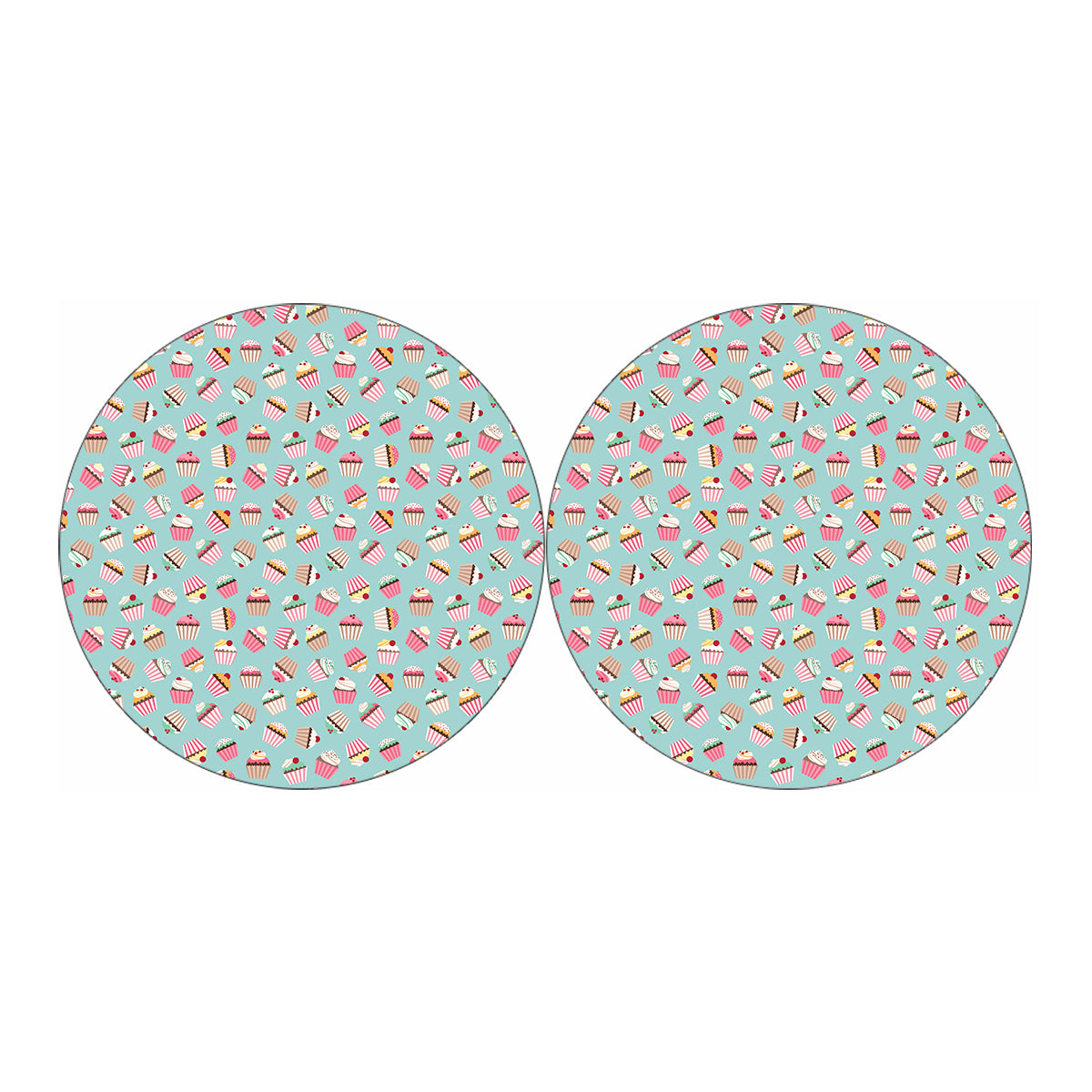 Pastel Cupcake Pattern Print Car Coasters