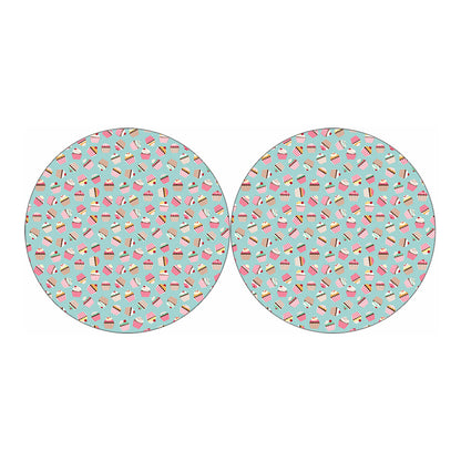 Pastel Cupcake Pattern Print Car Coasters