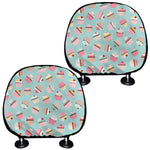 Pastel Cupcake Pattern Print Car Headrest Covers