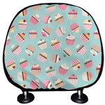 Pastel Cupcake Pattern Print Car Headrest Covers