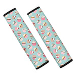 Pastel Cupcake Pattern Print Car Seat Belt Covers