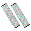 Pastel Cupcake Pattern Print Car Seat Belt Covers