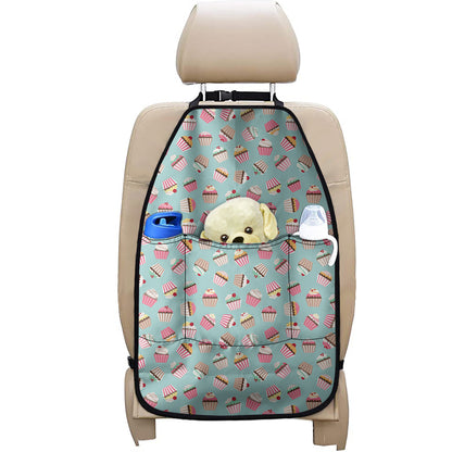 Pastel Cupcake Pattern Print Car Seat Organizers