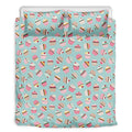Pastel Cupcake Pattern Print Duvet Cover Bedding Set