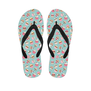 Pastel Cupcake Pattern Print Flip Flops