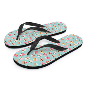 Pastel Cupcake Pattern Print Flip Flops