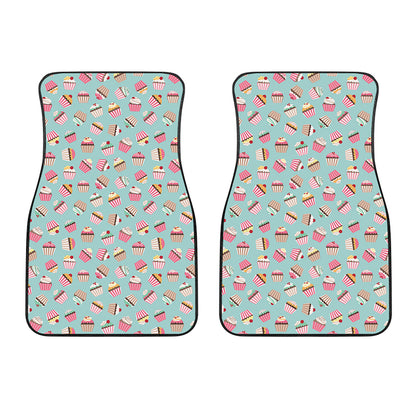 Pastel Cupcake Pattern Print Front Car Floor Mats