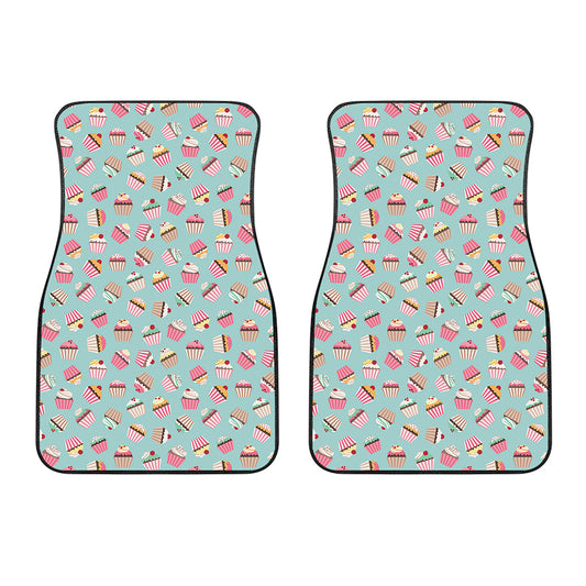 Pastel Cupcake Pattern Print Front Car Floor Mats