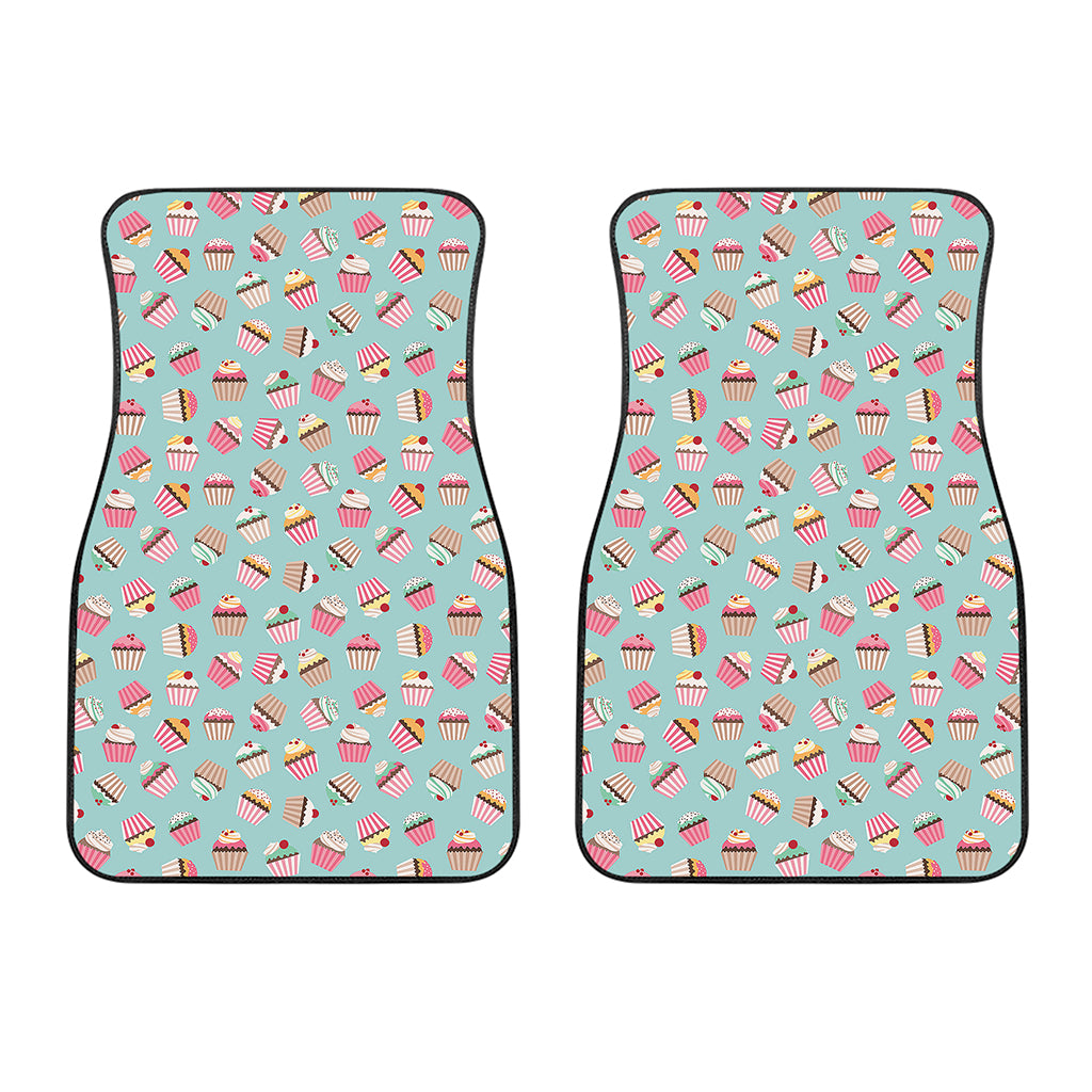 Pastel Cupcake Pattern Print Front Car Floor Mats