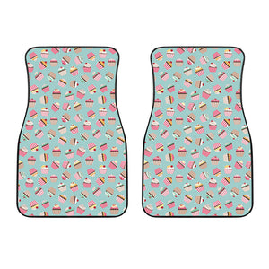 Pastel Cupcake Pattern Print Front Car Floor Mats