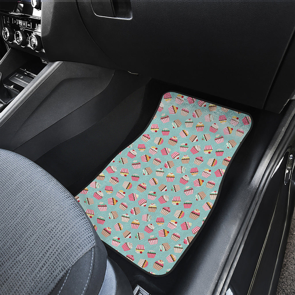 Pastel Cupcake Pattern Print Front Car Floor Mats