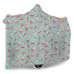 Pastel Cupcake Pattern Print Hooded Blanket