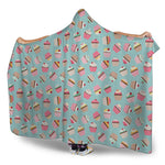 Pastel Cupcake Pattern Print Hooded Blanket