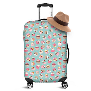 Pastel Cupcake Pattern Print Luggage Cover