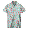 Pastel Cupcake Pattern Print Men's Short Sleeve Shirt