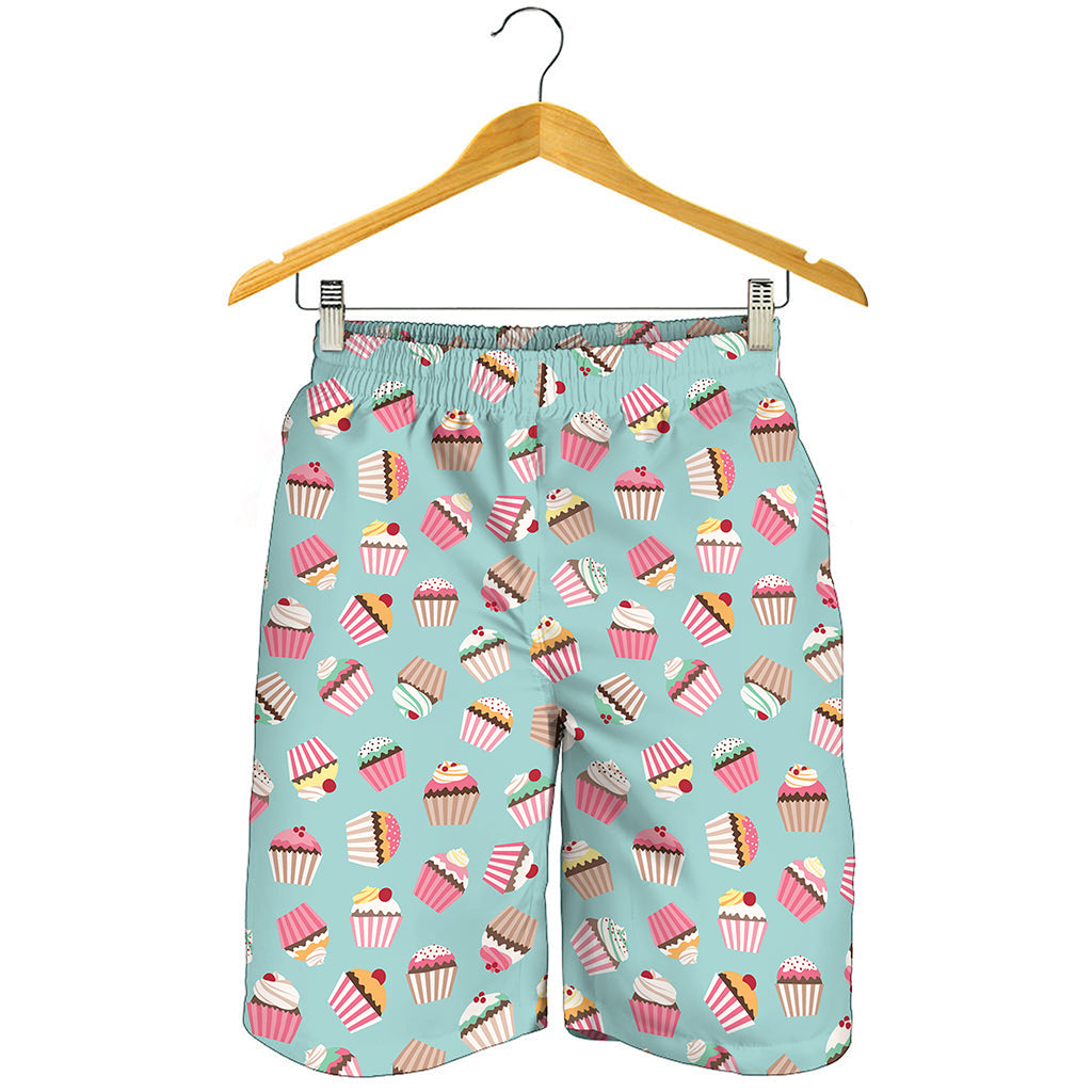 Pastel Cupcake Pattern Print Men's Shorts