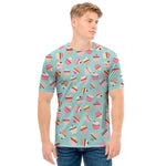 Pastel Cupcake Pattern Print Men's T-Shirt