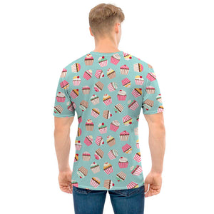 Pastel Cupcake Pattern Print Men's T-Shirt