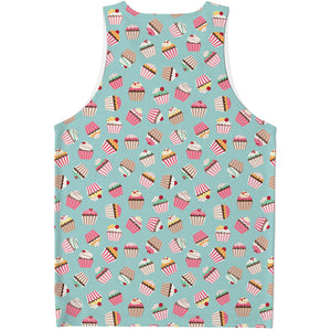 Pastel Cupcake Pattern Print Men's Tank Top