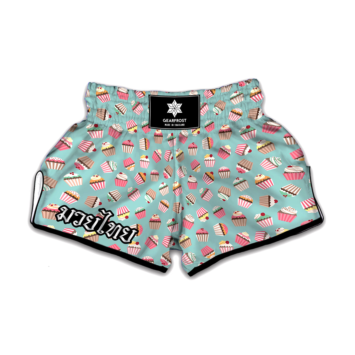 Pastel Cupcake Pattern Print Muay Thai Boxing Shorts