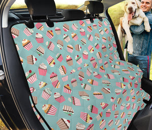 Pastel Cupcake Pattern Print Pet Car Back Seat Cover