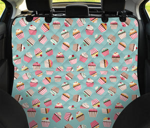 Pastel Cupcake Pattern Print Pet Car Back Seat Cover