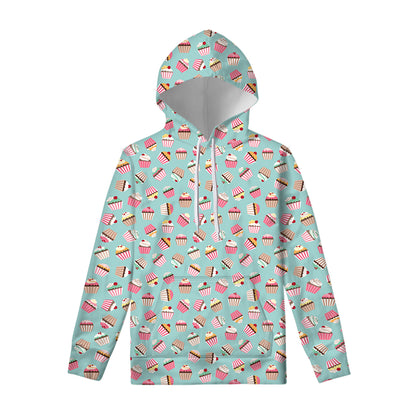 Pastel Cupcake Pattern Print Pullover Hoodie