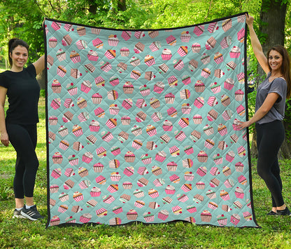 Pastel Cupcake Pattern Print Quilt