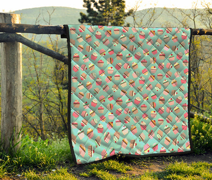 Pastel Cupcake Pattern Print Quilt