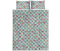 Pastel Cupcake Pattern Print Quilt Bed Set