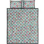 Pastel Cupcake Pattern Print Quilt Bed Set