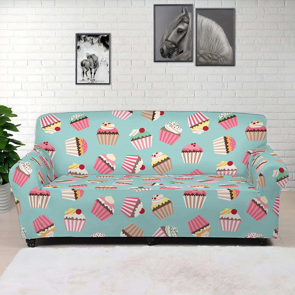 Pastel Cupcake Pattern Print Sofa Cover