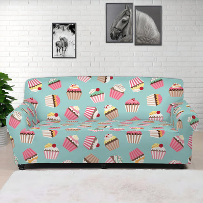 Pastel Cupcake Pattern Print Sofa Cover