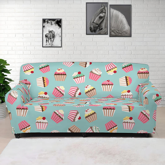 Pastel Cupcake Pattern Print Sofa Cover