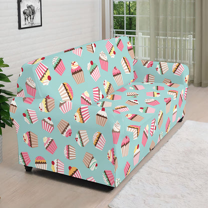 Pastel Cupcake Pattern Print Sofa Cover