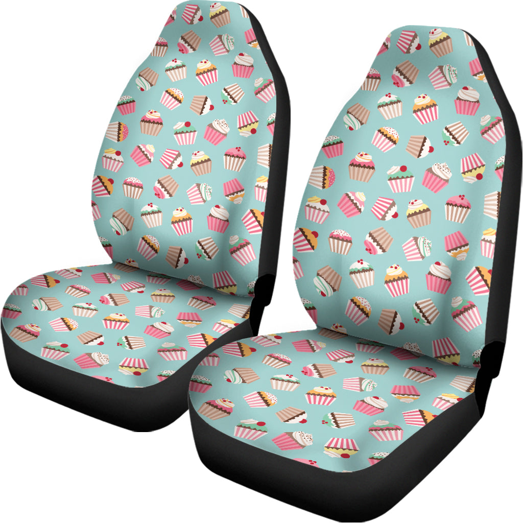 Pastel Cupcake Pattern Print Universal Fit Car Seat Covers