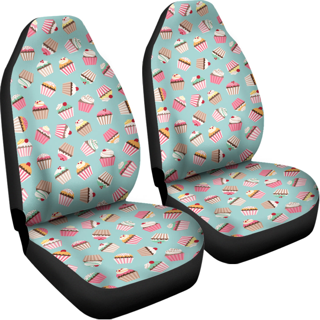 Pastel Cupcake Pattern Print Universal Fit Car Seat Covers
