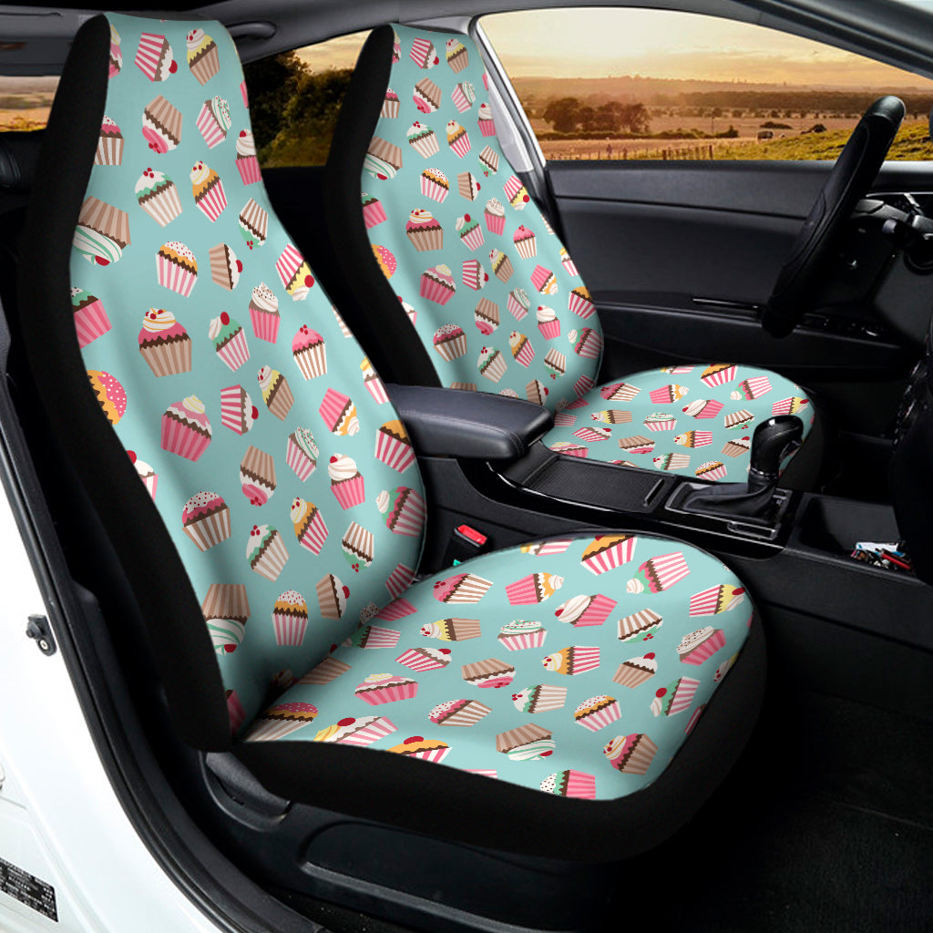 Pastel Cupcake Pattern Print Universal Fit Car Seat Covers